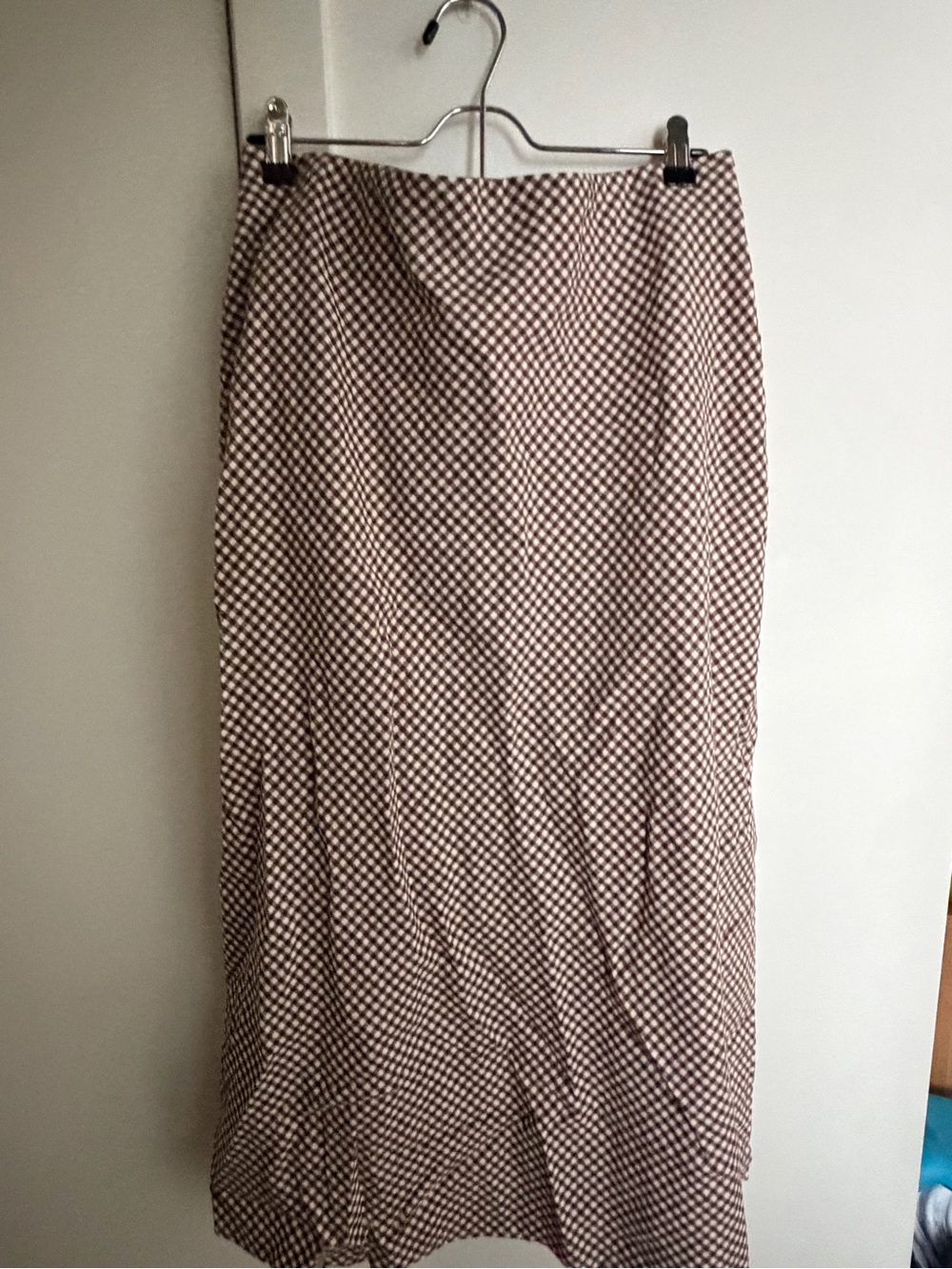 Gap Linen-Blend Maxi Slip Skirt in brown gingham - large - Picture 5 of 6